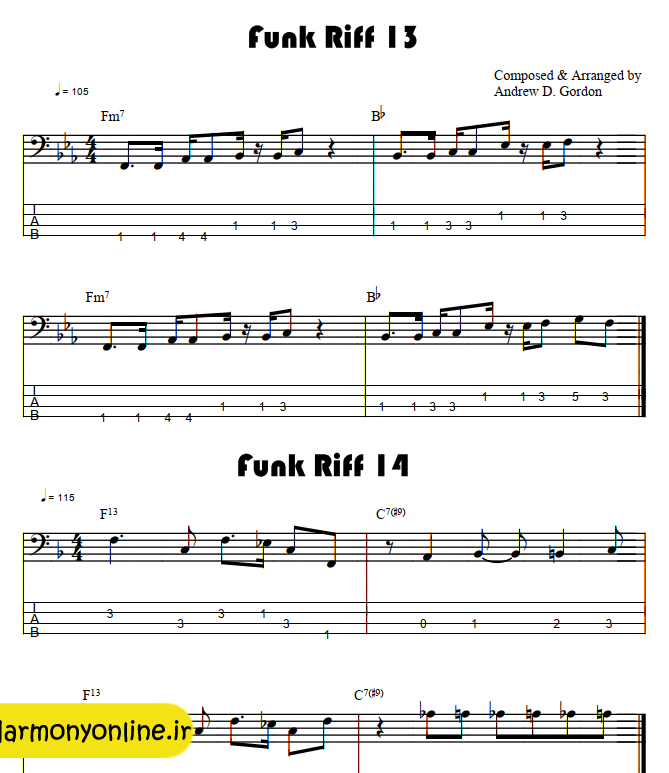 Andrew D. Gordon - Outta Sight Funk & R&B Riffs For Bass - 1
