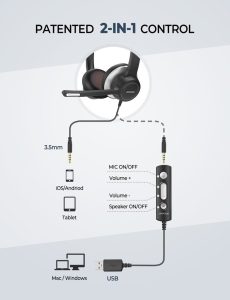 هدفون (هدست) سیمی Mpow BH328A