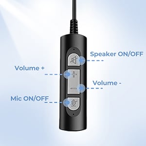هدست USB با میکروفون مدل AIKELA، دارای حذف نویز میکروفون | قابل تنظیم