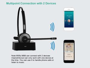 هدست بلوتوثی بی‌سیم Willful M98 با پایه شارژ میکروفون