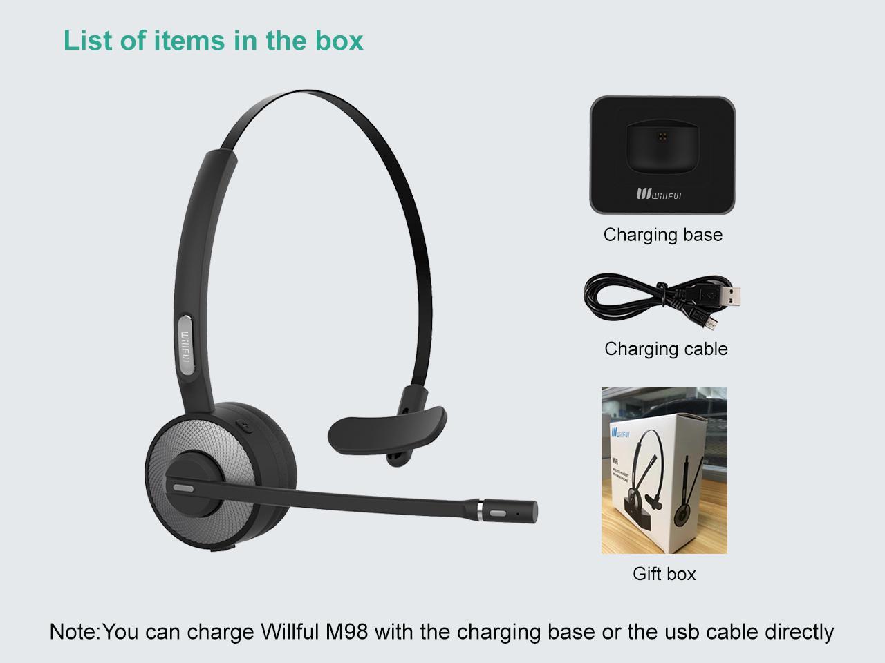 هدست بلوتوثی بی‌سیم Willful M98 با پایه شارژ میکروفون