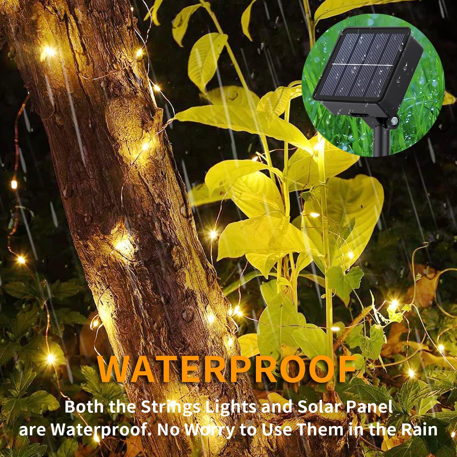 ریسە چراغ‌های خورشیدی 14 متر و 240 LED مدل OWWASD Outdoor Solar Fairy Lights