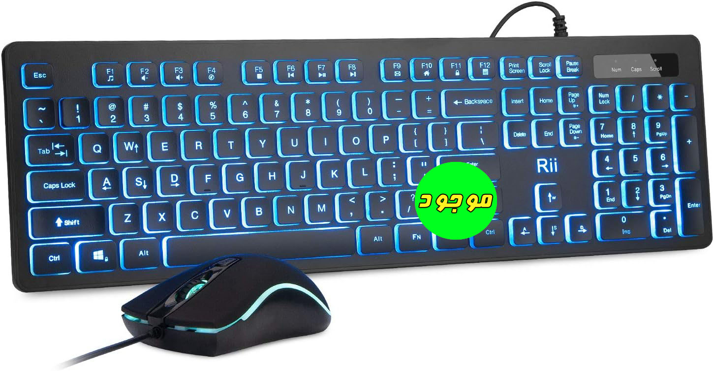 کیبورد و ماوس سه رنگ مدل Rii RK105
