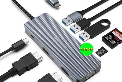 هاب USB C داک استیشن 9 پورت مدل HB040